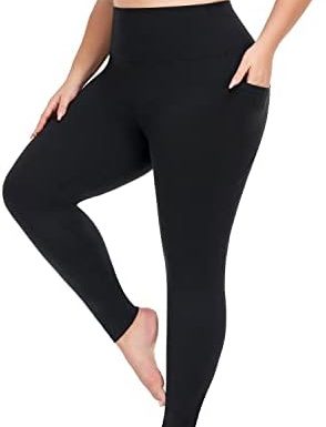 MOREFEEL Plus Size Leggings for Women with Pockets-Stretchy XL-5XL Yoga Pants Tummy Control High Waist Workout Leggings
